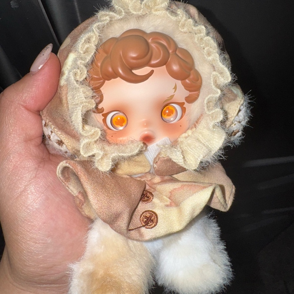 Adorable Cream and Brown Plush Doll